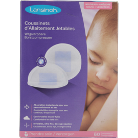 LANSINOH Lansinoh Wegwerpb.borstkompressen Blue Lock Core60