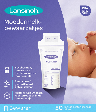 LANSINOH Lansinoh Bewaarzakjes Moedermelk 50 40056