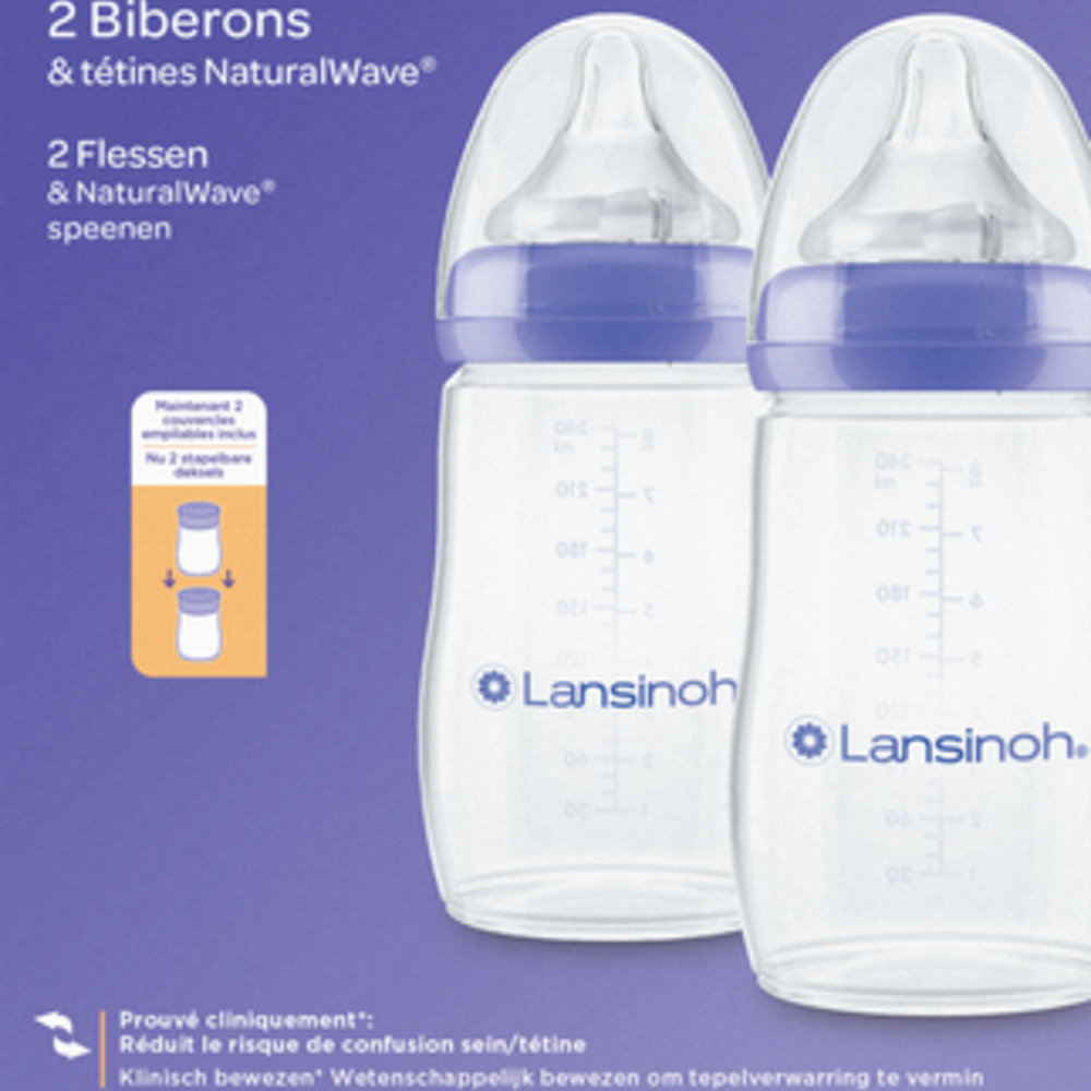 LANSINOH Lansinoh Zuigfles Natural Wave 2x240ml