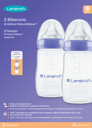 LANSINOH Lansinoh Zuigfles Natural Wave 2x240ml