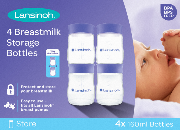 LANSINOH Lansinoh Borstvoeding Bewaarflesjes Melk 3x160ml