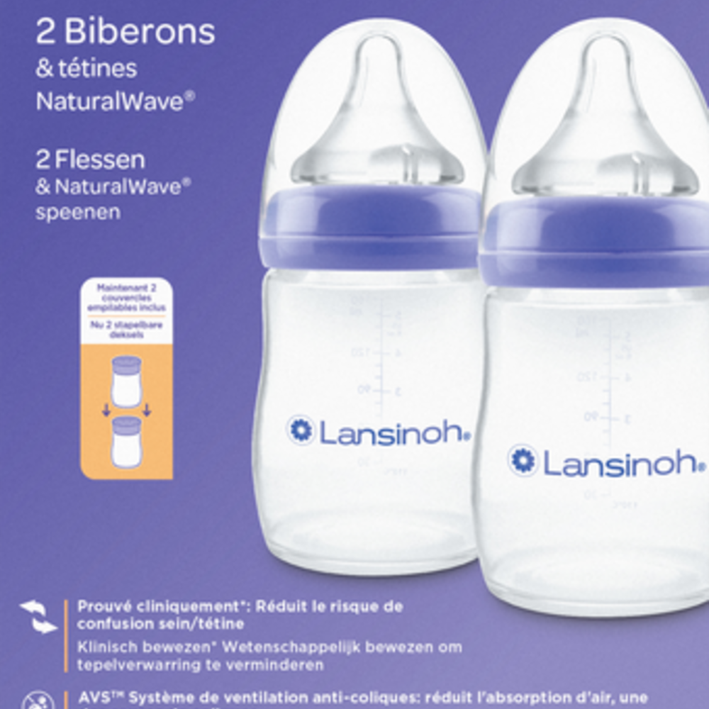 LANSINOH Lansinoh Zuigfles Natural Wave 2x160ml
