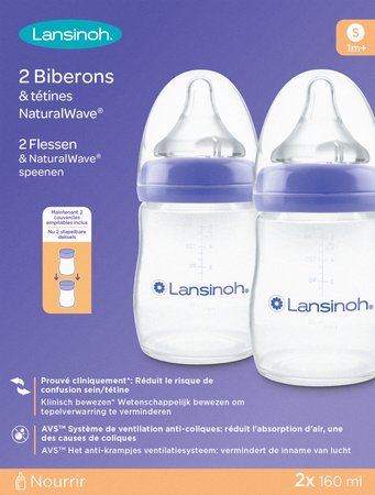 LANSINOH Lansinoh Zuigfles Natural Wave 2x160ml