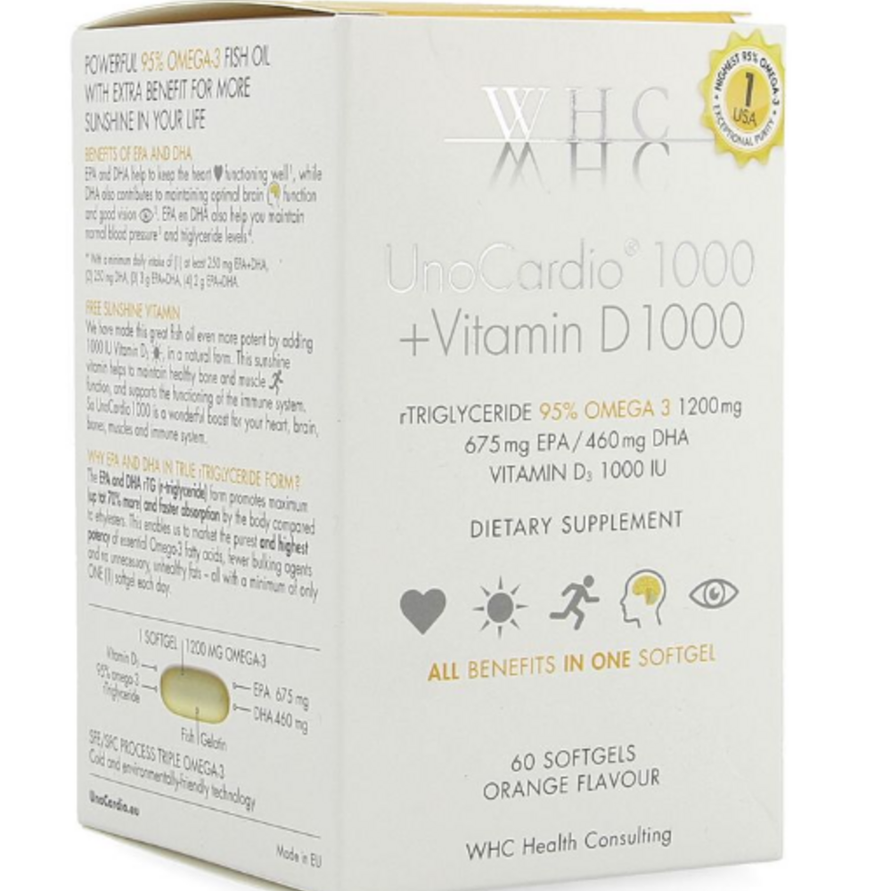 whc UNOCARDIO 1000 + VIT D3 60 CAPS