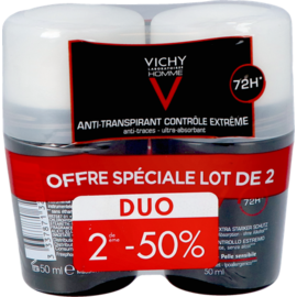 VICHY Vichy Homme Deo A/transp. 72u Roller Duo 2x50ml
