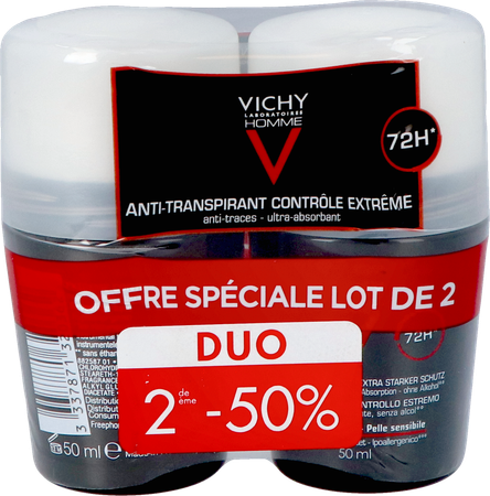 VICHY Vichy Homme Deo A/transp. 72h Bille Duo 2x50ml
