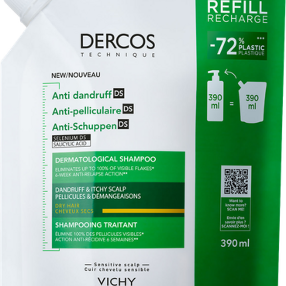 Vichy Dercos Sh Trait.a/pell Chev.sec Refill 390ml