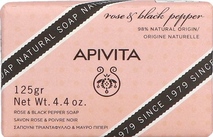 Apivita Apivita Savon Natural Rose Poivre Noir 125g