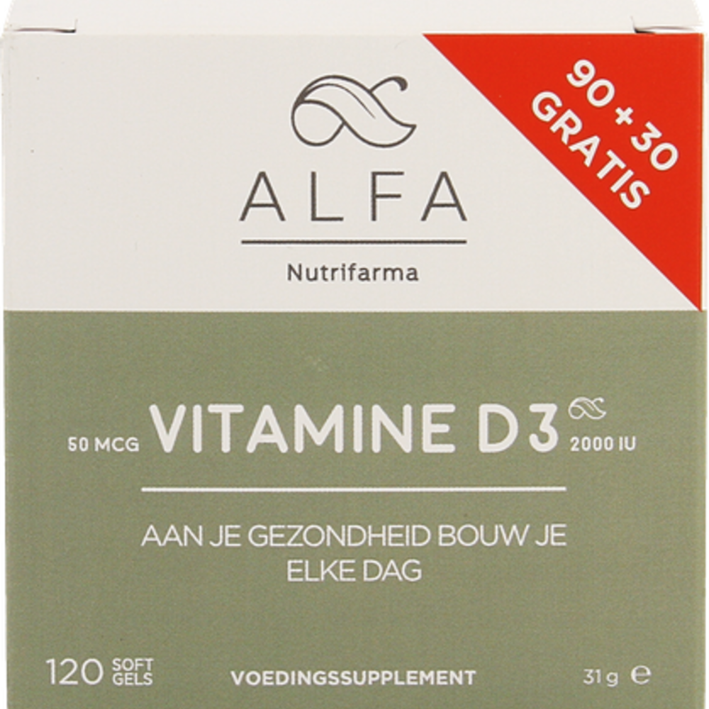 alfa nutrifarma Alfa Vitamine D3 50mcg Softgel 120
