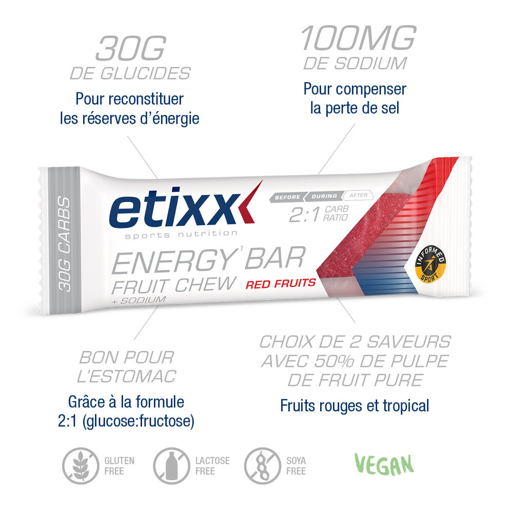 ETIXX Etixx Energy Bar Fruit Red Fruits 12x38g