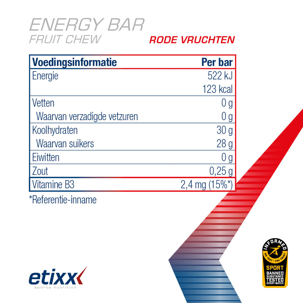ETIXX Etixx Energy Bar Fruit Red Fruits 12x38g