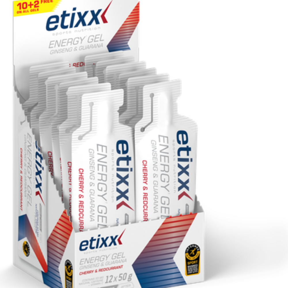 ETIXX Etixx Ginseng&guarana Energy Gel Red Currant-cherry 12x50g