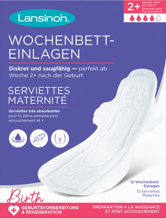 LANSINOH Lansinoh Serviettes Post Accouchement +2 Sem. 12