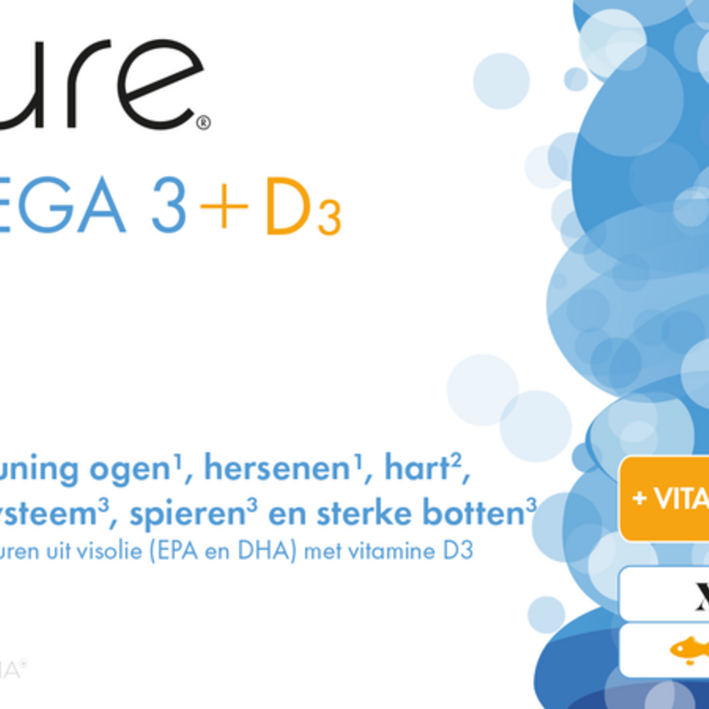 Pure Omega 3 + D3 Softgels 90