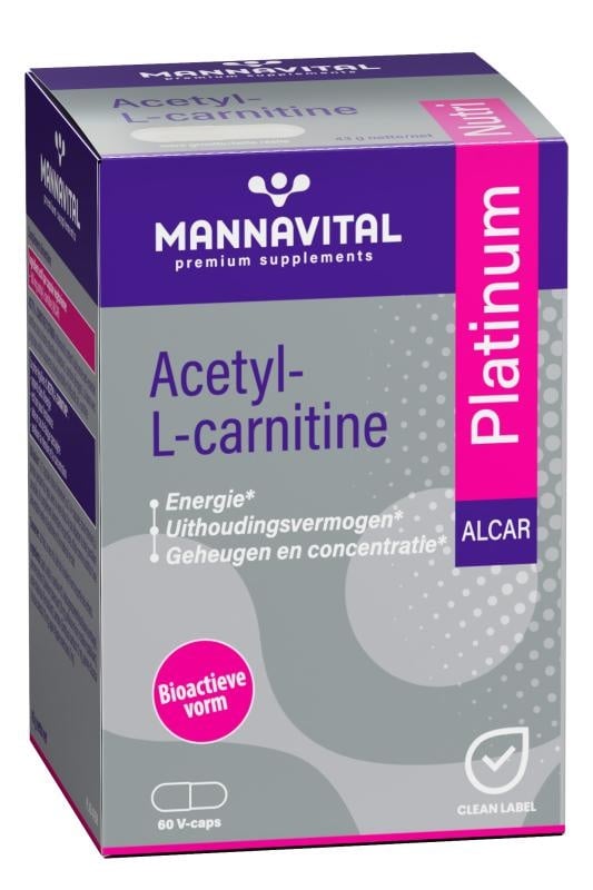 MANNAVITAL Mannavital Acetyl l-carnitine Platinum V-caps 60