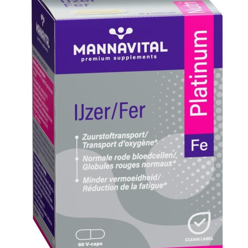 MANNAVITAL Mannavital Ijzer Platinum V-caps 60