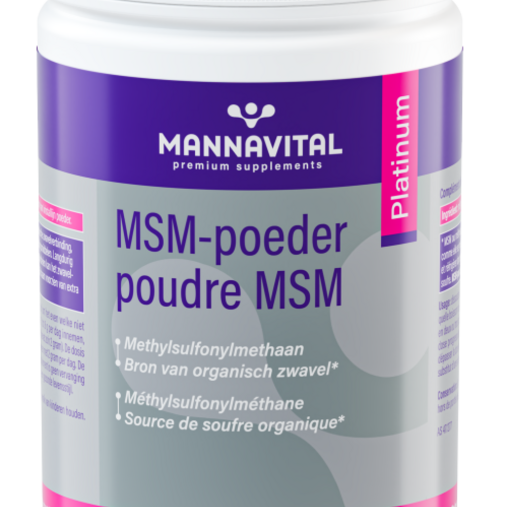 MANNAVITAL Msm Poudre Platinum 500 Gr