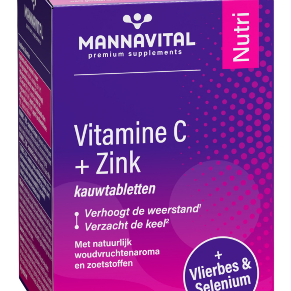 MANNAVITAL Mannavita Vitamine C + Zink Kauwtabl 60