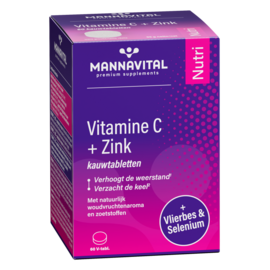 MANNAVITAL Mannavita Vitamine C + Zinc Comp A Croquer 60