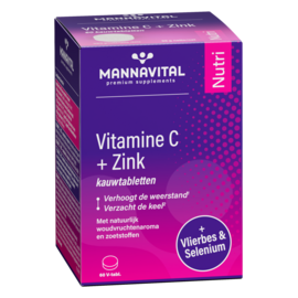 MANNAVITAL Mannavita Vitamine C + Zink Kauwtabl 60