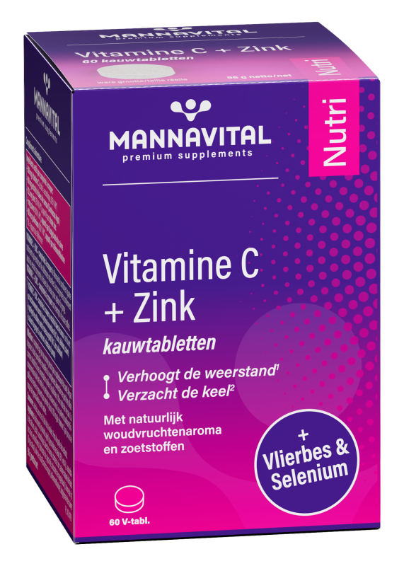MANNAVITAL Mannavita Vitamine C + Zink Kauwtabl 60
