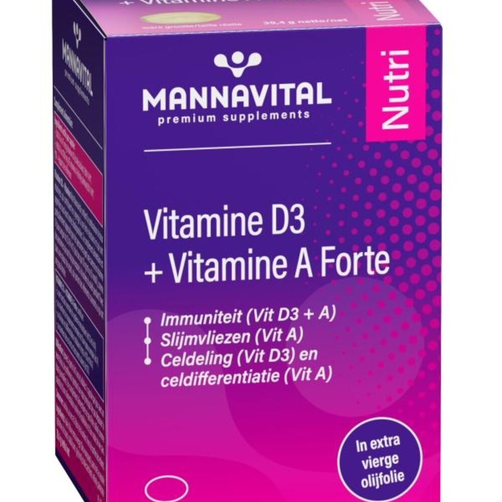 MANNAVITAL Mannavital Vitamine D3 + Vitamine A Forte Caps 90