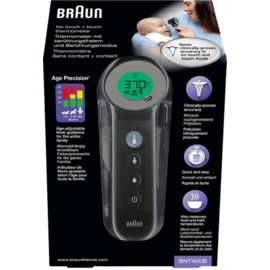 Braun Braun Thermometer Z/cont.+contact Age Precis.zwart