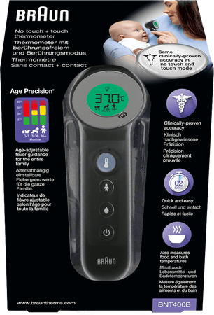 Braun Braun Thermometre S/cont.+contact Age Precis. Noir