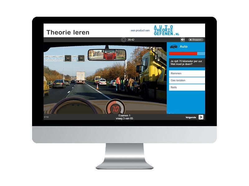 Speedtheorie internetopleiding, online examenboek, 10 uur examentraining & praktijkexamen video's