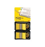 Post-it Post-it index standaard, ft 24,4 x 43,2 mm, houder met 2 x 50 tabs, geel
