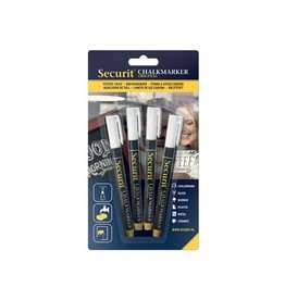 Securit Securit krijtmarker small wit, blister met 4 stuks