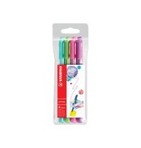 Stabilo STABILO pointMax schrijfstift, 0,8 mm, etui van 4 stuks in geassorteerd fun kleuren