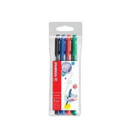 Stabilo STABILO pointMax schrijfstift, 0,8 mm, etui van 4 stuks in geassorteerde standaard kleuren