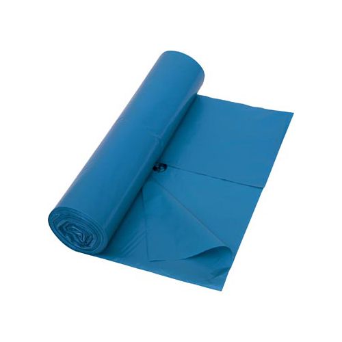Merkloos Vuilniszak 42 micron, ft 65 + 50 x 135 cm, 240 liter, blauw, rol van 10 stuks