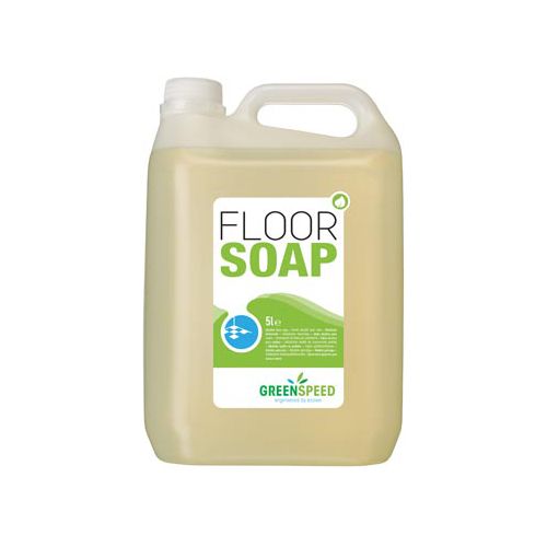 GREENSPEED Greenspeed vloerzeep met lijnzaadolie, voor poreuze vloeren, citrusgeur, flacon van 5 liter