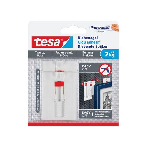 Tesa Tesa Klevende Spijker voor Behang en Pleisterwerk 2kg, 2st