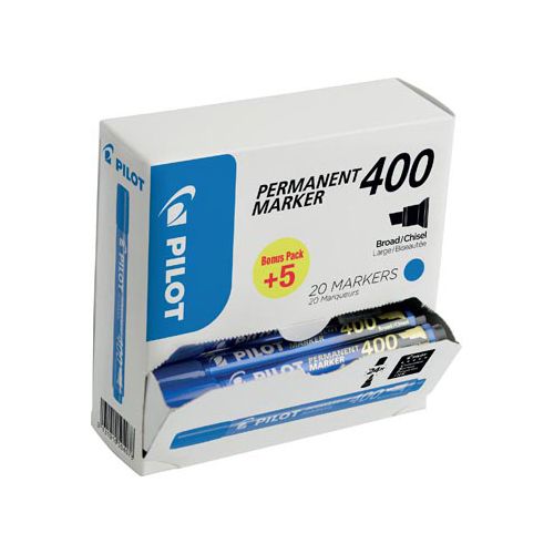 Pilot Pilot permanent marker 400, XXL doos met 15 + 5 stuks, blauw