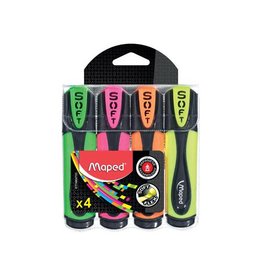 Maped Maped Fluo'Peps markeerstift Soft, 4st in assorti