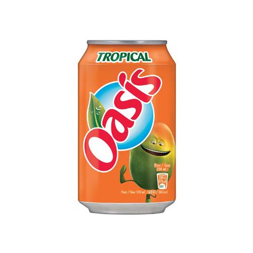 Oasis Oasis Tropical vruchtenlimonade, blik van 33 cl, 24 stuks