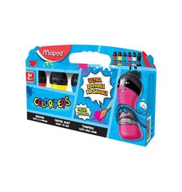 Maped Maped Color'Peps plakkaatverf, ophangdoos met 6 flacons van 75 ml in primaire geassorteerde kleuren