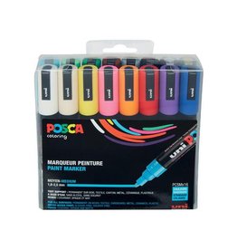 Posca Uni POSCA paintmarker PC-5M, 1,8 - 2,5 mm, etui van 16 stuks in geassorteerde kleuren