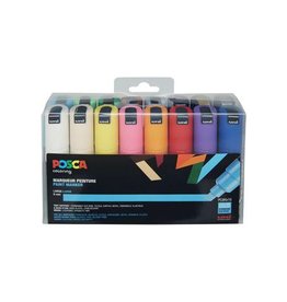 Posca Uni POSCA paintmarker PC-8K, 8 mm, etui met 16 stuks in geassorteerde kleuren