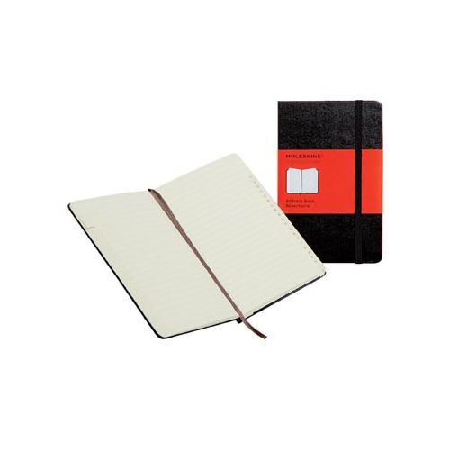 Moleskine Moleskine adresboek 13x21cm gelijnd harde cover 192bl zw.