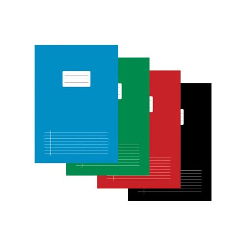 Merkloos Schrift voor ft A4, gelijnd, 80 bladzijden, met voorlijn, geassorteerde kleuren, pak van 5 stuks