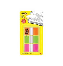 Post-It Index Post-it Index standaard, ft 25,4 x 43,2 mm, blister met 3 kleuren, 20 tabs per kleur