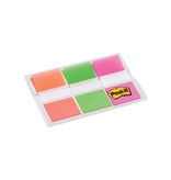 Post-it Post-it Index standaard, ft 25,4 x 43,2 mm, blister met 3 kleuren, 20 tabs per kleur
