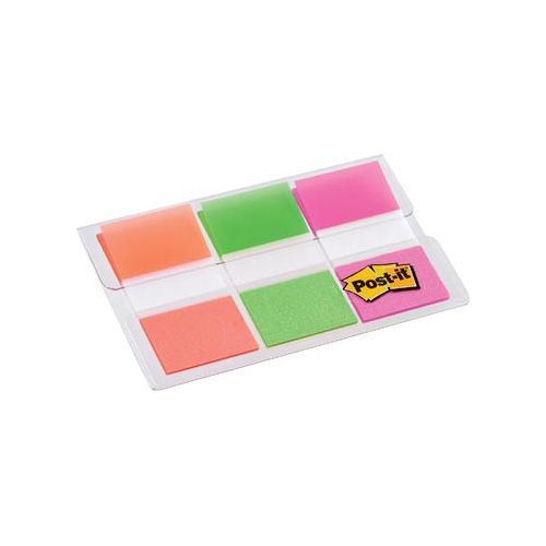 Post-it Post-it Index standaard, ft 25,4 x 43,2 mm, blister met 3 kleuren, 20 tabs per kleur
