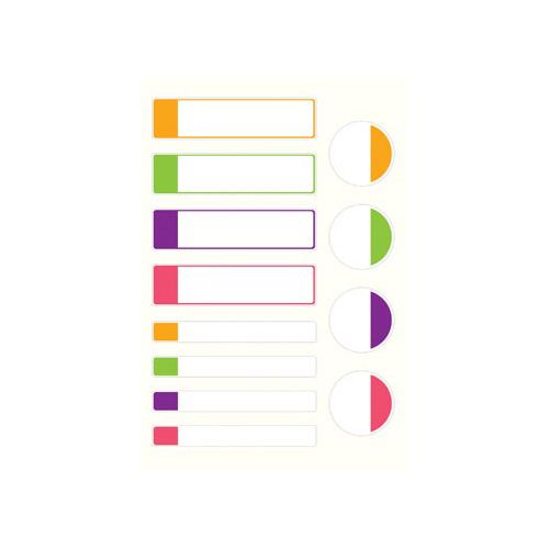 Avery Avery Family gelamineerde etiketten, etui met 24 etiketten, geassorteerde formaten en fluo kleuren