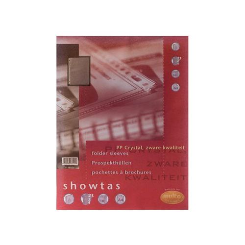 Multo Multo geperforeerde showtas ft A4, 23-gaatsperforatie, glashelder, pak van 10 stuks