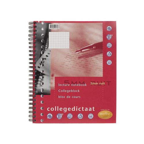 Multo Multo collegedictaat 16,5x21cm geruit 5mm 17-gaatsperforatie